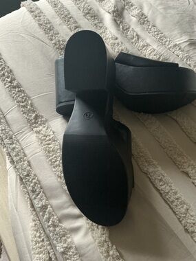 a new day Black Platform Slide Mules